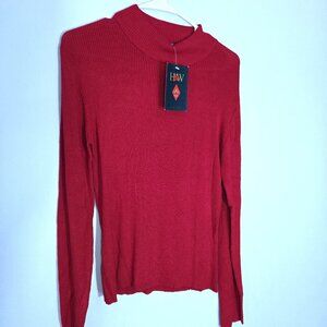 NWT H&W Red Turtleneck Ribbed Sweater Size M